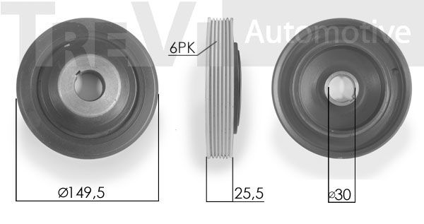 TREVI AUTOMOTIVE Piedziņas skriemelis, Kloķvārpsta PC1212